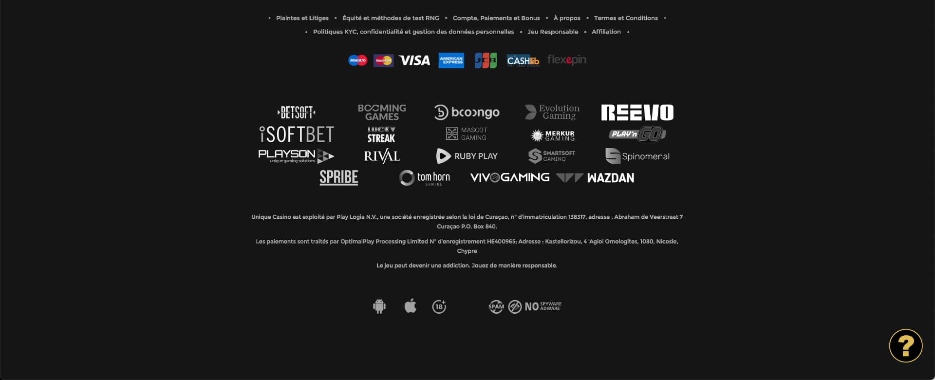les bonus unique casino